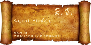 Rajnai Virág névjegykártya